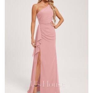 JJs House Blush One-Shoulder Gown